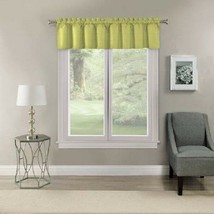 Home Solid Color Textured Window Valance, Yellow Lime, Size: 42&quot; W x 16&quot;... - £7.03 GBP