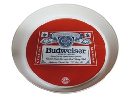Vintage Round Plastic Budweiser Serving Tray 13&quot; Round Man Cave Decor Ki... - $20.33 CAD