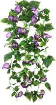 Artificial Vines 15Feet Silk Flower Garland for Outdoors Purple Morning Glory Vi - £18.29 GBP