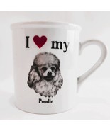 I Love My Poodle Ceramic Mug By Papel Inc. White Red Heart     cl1 - $167.24 MXN