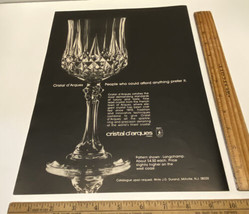 Vintage Print Ad Cristal d&#39;Arques Crystal Wine Glass 1970s Ephemera 13&quot; ... - $12.73