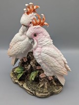 Vintage Pink Cockatoos Birds, Andrea by Sadek Porcelain Made in Japan 9&quot; - £175.57 GBP