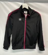 Umbro Track Athletic Jacket Black Pink Pockets 10/12 - £13.98 GBP