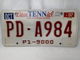 Vintage Tennessee License Plate BicenTENNial PD A984 P1-9000 Oct 1997 - £7.90 GBP