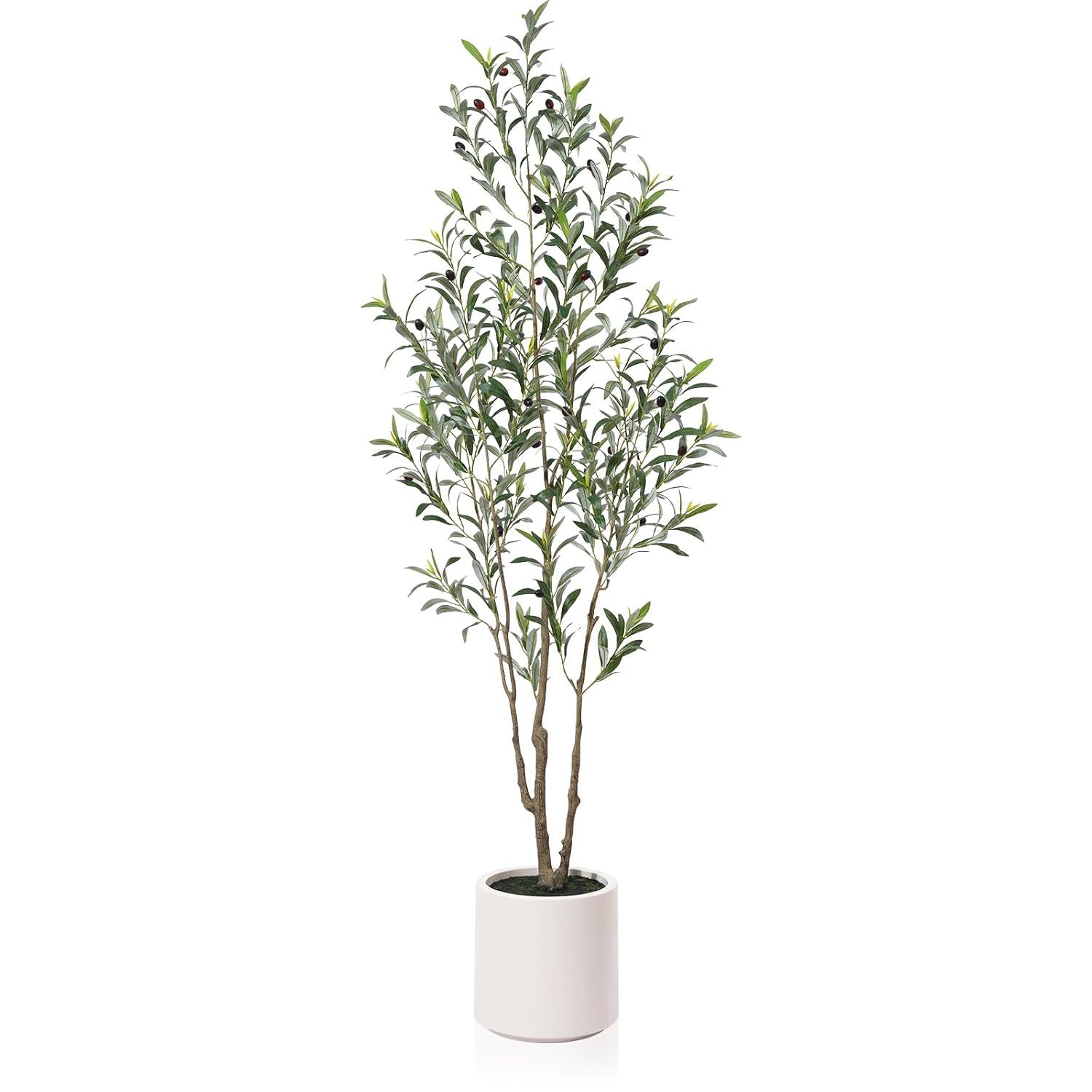 Artificial Olive Trees, 6 Ft Tall Fake Olive Trees For Indoor, Faux Olive Silk T