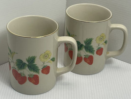 Vintage Otagiri Strawberry Mug Ivory with Strawberries Made in Japan Lot... - $14.01