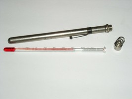 Moeller Thermometer Vintage In Metal Pen Case - £59.25 GBP