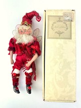 Vintage Mark Roberts Valentine Fairy Ornament 51-35418 10&quot; Tall W Hat Bent VGC - £47.47 GBP