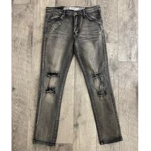 RGSTR Kids Washed Grey Distressed Slim Fit Jeans Size 34 Streetwear Ripp... - $10.57