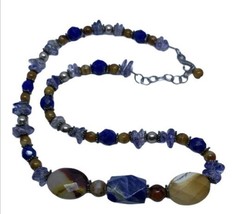 Faceted Sodalite Sterling Silver Beads Quartz Strand Necklace - £12.59 GBP