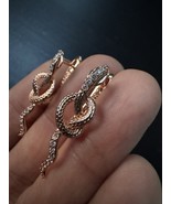 585 14K RG Stamped Serpentine Snake Wrapped Zircon Stud Earrings - $745.50 MXN