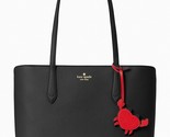 New Kate Spade Marlee Tote Saffiano Black with Red Crab charm with Dust bag - £106.10 GBP