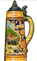 Old Heidelberg Inn Eitel &amp; Blatz AD Beer Stein Shaped 1934 Chicago World&#39;s Fair  - £75.60 GBP