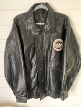 Korean War Veteran - Genuine Black Leather Jacket Size XLarge patch work design - $57.00