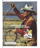 1979 Marlboro cigarettes Print Ad Cowboy Smoking Laso Rope Gloves 8.5&quot; x... - $19.02