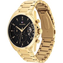 Tommy Hilfiger Reloj Hombre 1710447 Cuarzo Oro Acero Inoxidable Negro Dial 44mm - $131.84