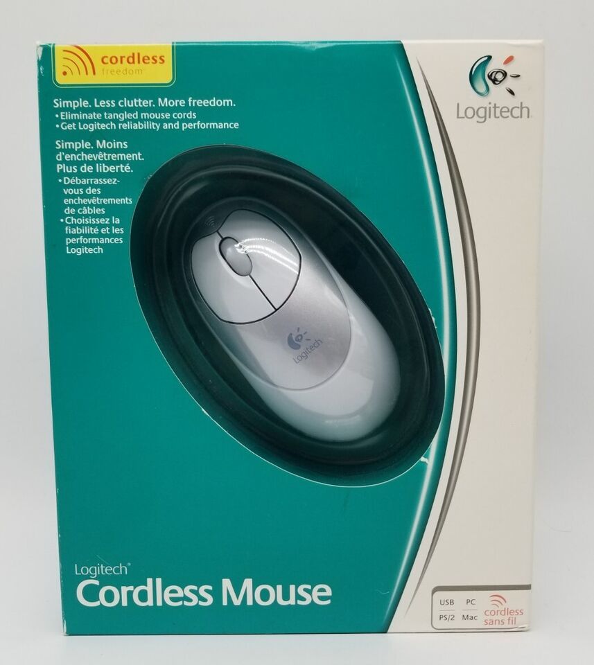 Logitech CORDLESS MOUSE Model 931025-0403 New Old Stock Sealed 2003 PC / MAC USB - $35.53