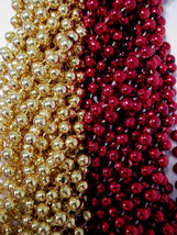 49ers 1 dozen Red Gold Superbowl Mardi Gras Party Favors Football Beads Tailgate - £3.90 GBP