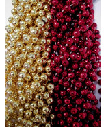 49ers 1 dozen Red Gold Superbowl Mardi Gras Party Favors Football Beads ... - £3.85 GBP