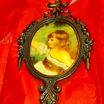 Exquisite vintage painting of a little girl painted in Italy with lovely frame - £54.60 GBP