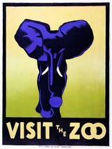 Decoration Poster.Home Room Interior art design.Visit Zoo.Purple elephant.7420 - £12.80 GBP+