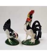 2 Chicken Ceramic Figurines Vintage Hen Rooster Decorative Mid Century B... - £16.82 GBP