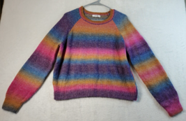 BB Dakota Sweater Womens XL Multicolor Striped Polyester Long Sleeve Rou... - $18.93