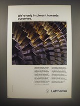 1990 Lufthansa Airlines Ad - We&#39;re only intolerant towards ourselves - $18.49