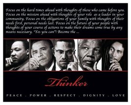 Thinker (Quintet): Peace, Power, Respect, Dignity, Love Art Print Poster... - $5.93