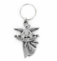 2 3/8&quot; Pewter Angel With Moms Are Angels Key Chain - £23.97 GBP