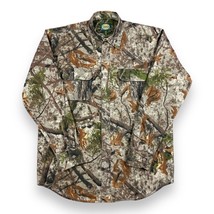 Cabelas Shirt Mens M Twill Hunting Long Sleeve Button Up Zonz Woodlands Camo - £19.73 GBP