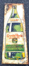 Vintage Crystal Rock Pale Dry Ginger Ale Soda 23&quot; x 8&quot; Metal Sign - £101.68 GBP
