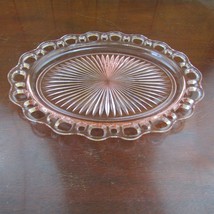 HOCKING GLASS CO. OLD COLONY LACE EDGE PINK 12-3/4&quot; LONG OVAL SERVING PL... - £34.99 GBP