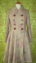 Designer inspired Eco watercolor pastel shades wool coat hand painted buttons - £334.93 GBP