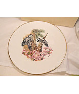 Boehm Porcelain Bird Plate Downy Woodpeckers Woodland Bird Series - £19.97 GBP