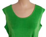 Sz 2X All Hours Slinky Knit Travel Top Bright Green 1990&#39;s Style Right - £9.37 GBP