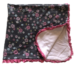Carters Baby Blanket Soft Knit Gray Floral Polka Dot Love Bird Girls 28&quot;... - £14.53 GBP