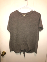 NWT Madewell Knot-Back Gray Short Sleeve Tee Shirt Womens XXL 2XL NEW - £12.46 GBP