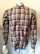 Ben Sherman Brown Plaid Button Up Men's Large Long Sleeve Casual Cotton Shirt - $16.82