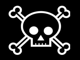 Jolly Roger Skull Bones Pirate Flag Vinyl Decal Car Sticker Choose Size Color - $2.98+