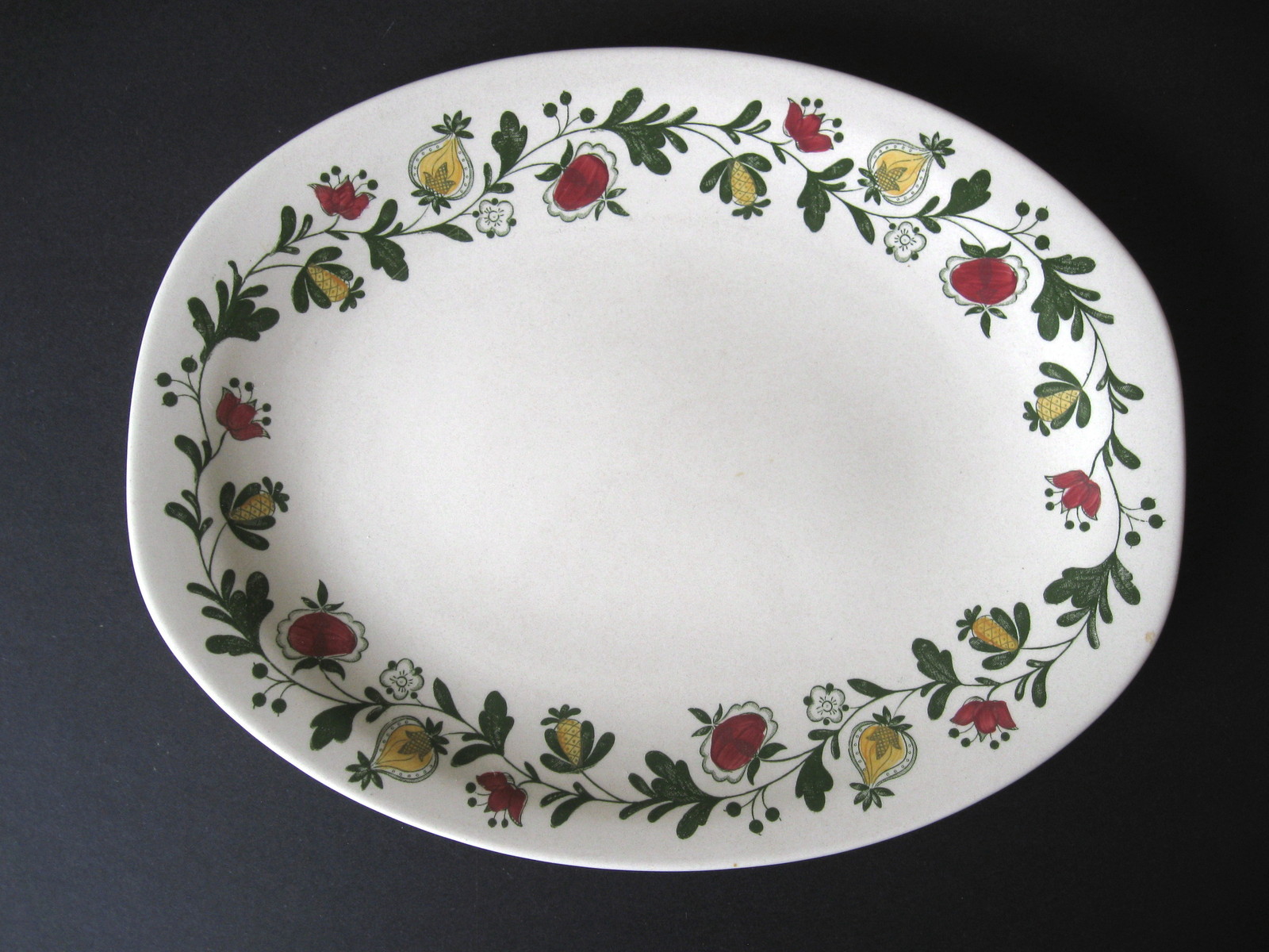 Vintage Johnson Brothers Gretchen Green 12 Inch Oval Serving Platter - $16.00