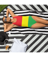 Red Yellow and Green Stripes One Piece Swimsuit by Tropical Splash - $69.99