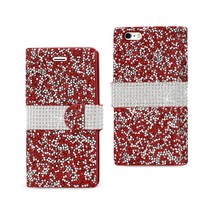 [Pack Of 2] Reiko Iphone 6 Diamond Rhinestone Wallet Case In Red - £18.90 GBP