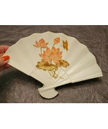CERAMIC FAN SHAPED TRINKET DISH MADE IN JAPAN - $18.98 CAD