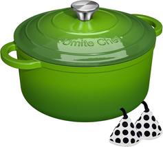 5QT Green Enameled Cast Iron Dutch Oven Pot w/ Lid Heavy-Duty Cookware, ... - $75.82