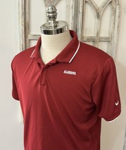 Nike Dri-Fit Mens Alabama Crimson Tide Red Polo Shirt Football Basketball LARGE - £19.73 GBP