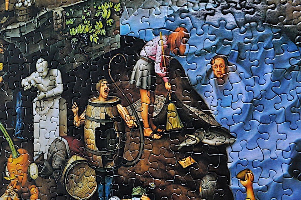 COMPLETE Proverbidioms 1500 Pc Jigsaw Puzzle 24x33 T.E. Breitenbach SunsOut 1997 Item image 8