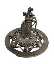 Vintage Pewter Golf Club Bag Figurine 1991 Princess House Potpourri Jar Lid   - £7.70 GBP