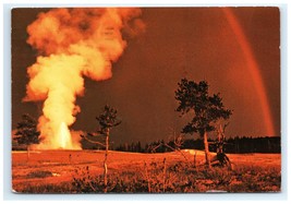 Vintage Yellowstone Old Faithful Geyser MT Postcard - $5.95