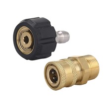 Pressure Washer Adapter Set, Quick Connect Gun To Wand, M22 14Mm To 1/4 Inch - £12.70 GBP